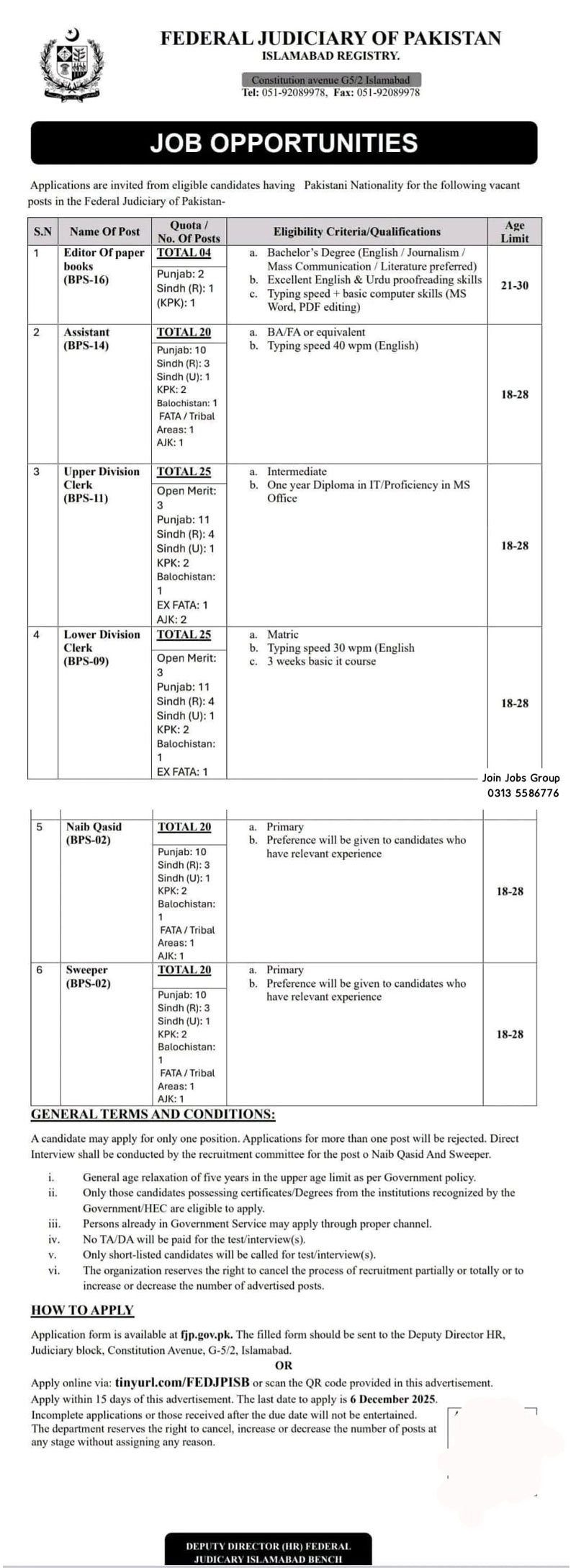 FJP Jobs 2025 Advertisement 