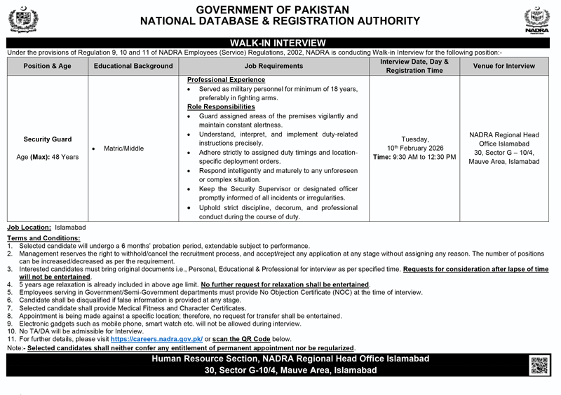 NADRA Jobs 2026 Advertisement